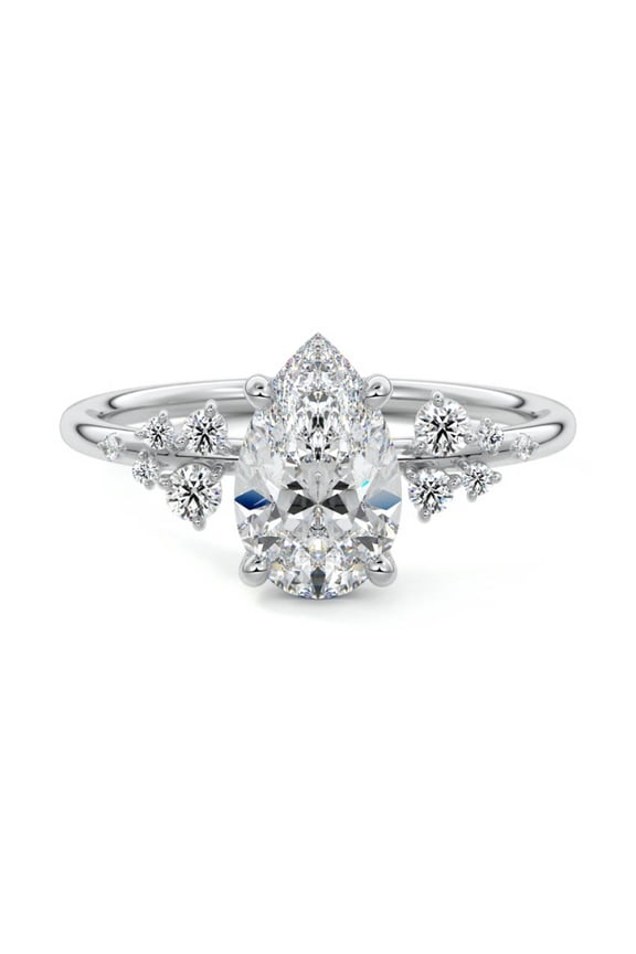 2.1 Ct Marquise Cut Lab Diamond Rings - 14K White Gold Plated Rings - Silver Anniversary Rings for Women's - Modern Wedding Engagement Rings - Wedding Proposal Rings for Sister