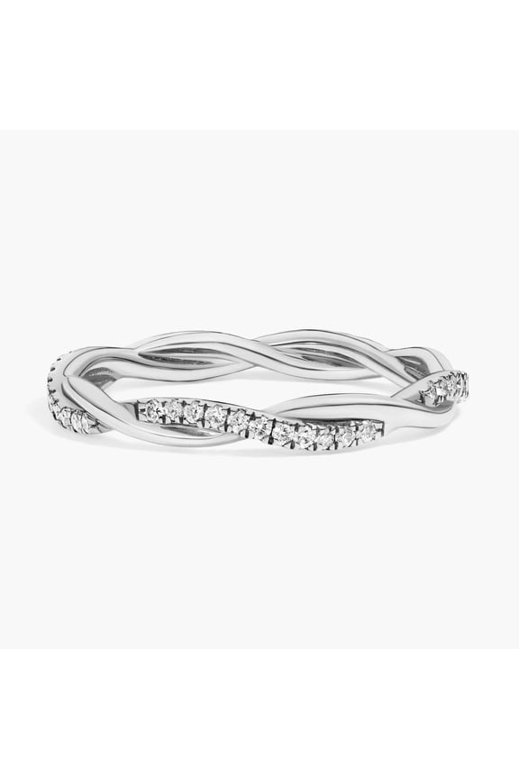 2.2 Ct Round Cut Lab Created Diamond Wedding Ring - 14K White Gold Plated Diamond Ring - Twisted Diamond Engagement Ring - Daily Wear Fine Jewelry - Gorgeous Anniversary Gift for Women