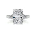 thumbnail image 1 of Aura Jewel 2.3 Ct Emerald Cut Diamond Engagement Ring - Women's Lab-Created Simulated Diamond in 14K White Gold Plated - Perfect for Proposals, Weddings, Anniversaries, and Birthday Gifts, 1 of 3
