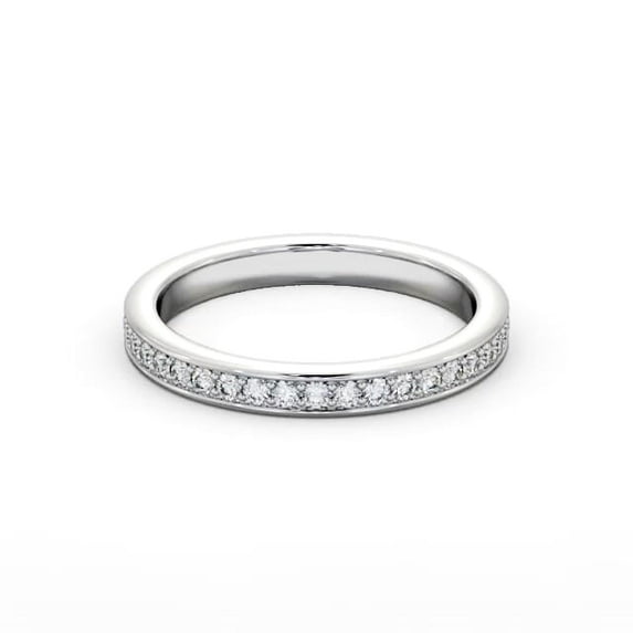 Aura Jewel 2.4 Ct Round Cut Lab Created Diamond Ring - 14K White Gold Plated Jewelry - Women's Full Eternity Ring - Solitaire Style Engagement Ring with Sparkle - Wedding Diamond Band
