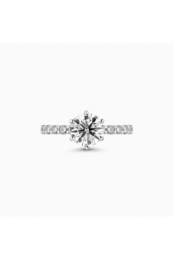 Elegant 1.9 Ct Lab-Created Simulated Diamond Engagement Ring - Tapered Band Design in 14K White Gold Plated - Women's Stunning Wedding Ring - Ideal for Proposals, Anniversaries and Gift