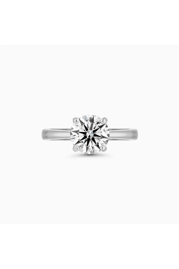 Elegant Round Cut Solitaire Engagement Ring 2.1 Ct Lab-Created Simulated Diamond in 14K White Gold Plated - Ideal for Women Seeking Timeless Engagement Ring and Unique Gifting Options
