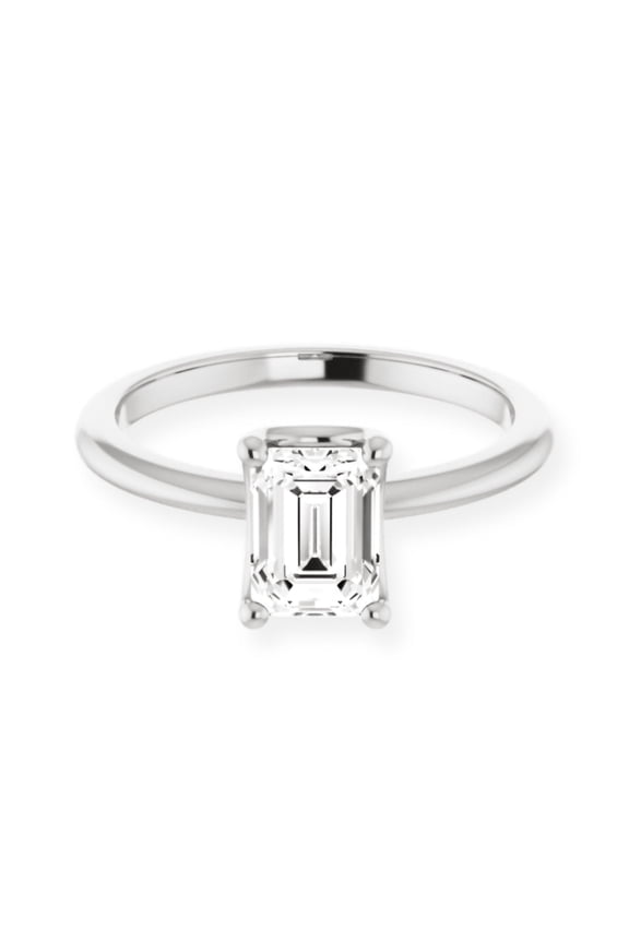 Emerald Cut Excellent 1.98 Ct Diamond Ring For Women's - 14k White Gold Plated Rings - Single Stone Rings for Women's - Solitaire Diamond Rings - Surprise Diamond Ring for Women's