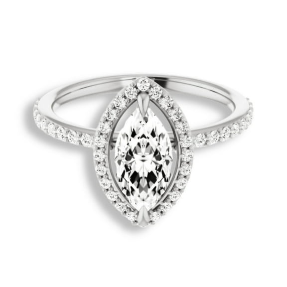 Aura Jewel Marquise Cut 2 Ct Excellent Diamond Rings - 14K White Gold Over Wedding Anniversary Rings - Engagement Promise Rings for Women's - Christmas Special Gifts - Daily Wear Fine Jewelry