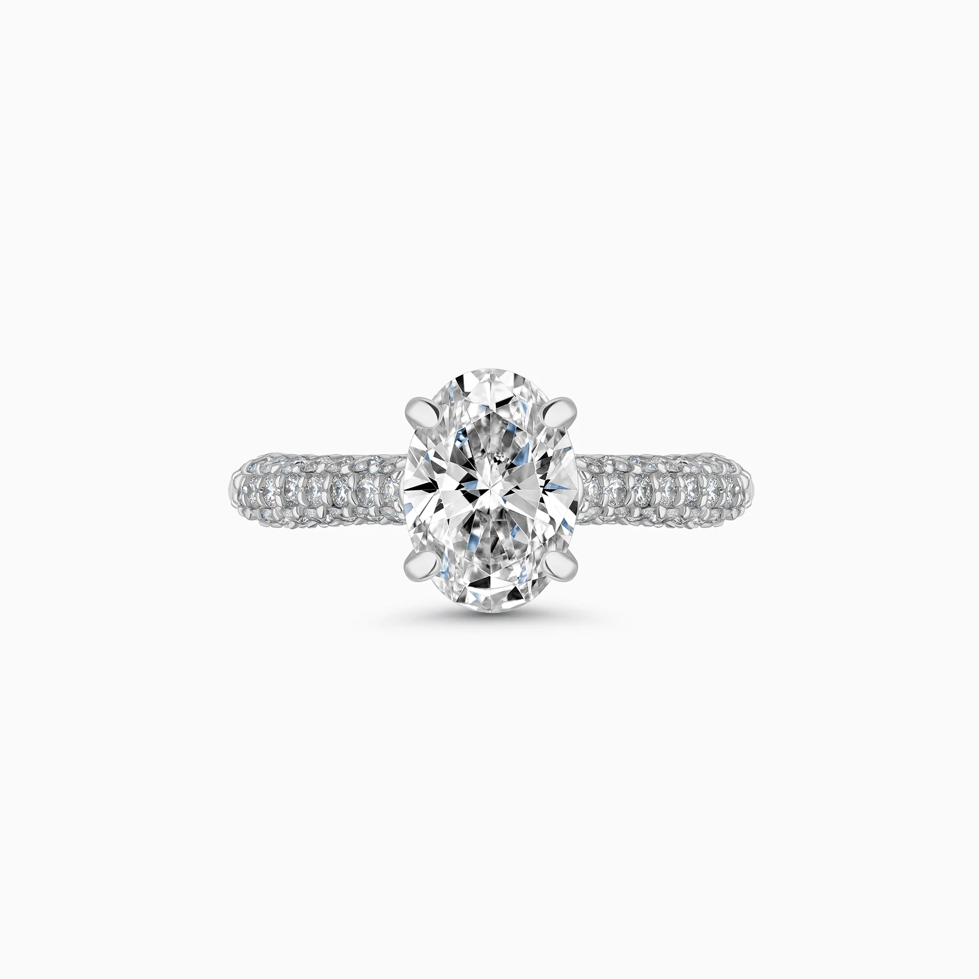 Aura Jewel Oval Cut 2.2 Ct Lab Created Diamond Ring - 14K Silver Ring ...