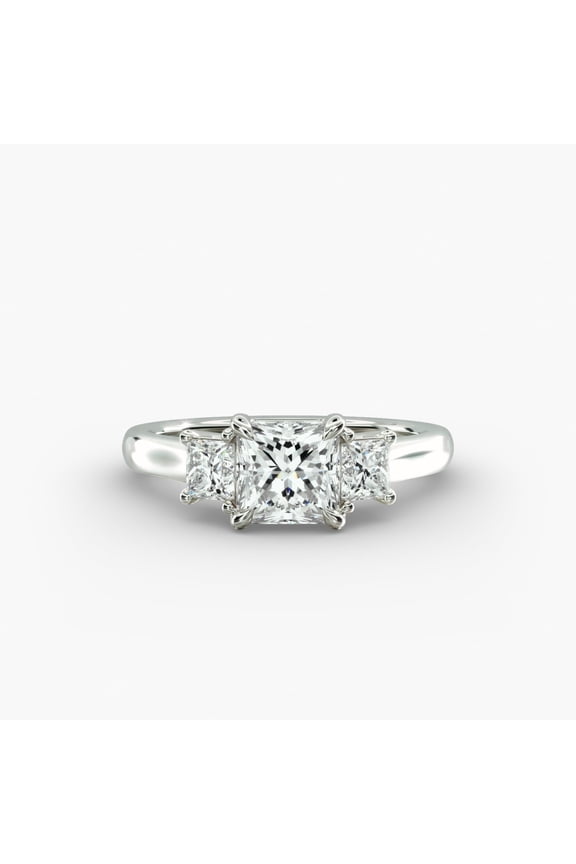 Princess Cut 1.7 Ct Diamond Ring - 14K White Gold Plated Ring for Women's - Engagement Wedding Ring for Women - Proposal Ring for Her - New Year Gift for Her - Anniversary Gift for Her