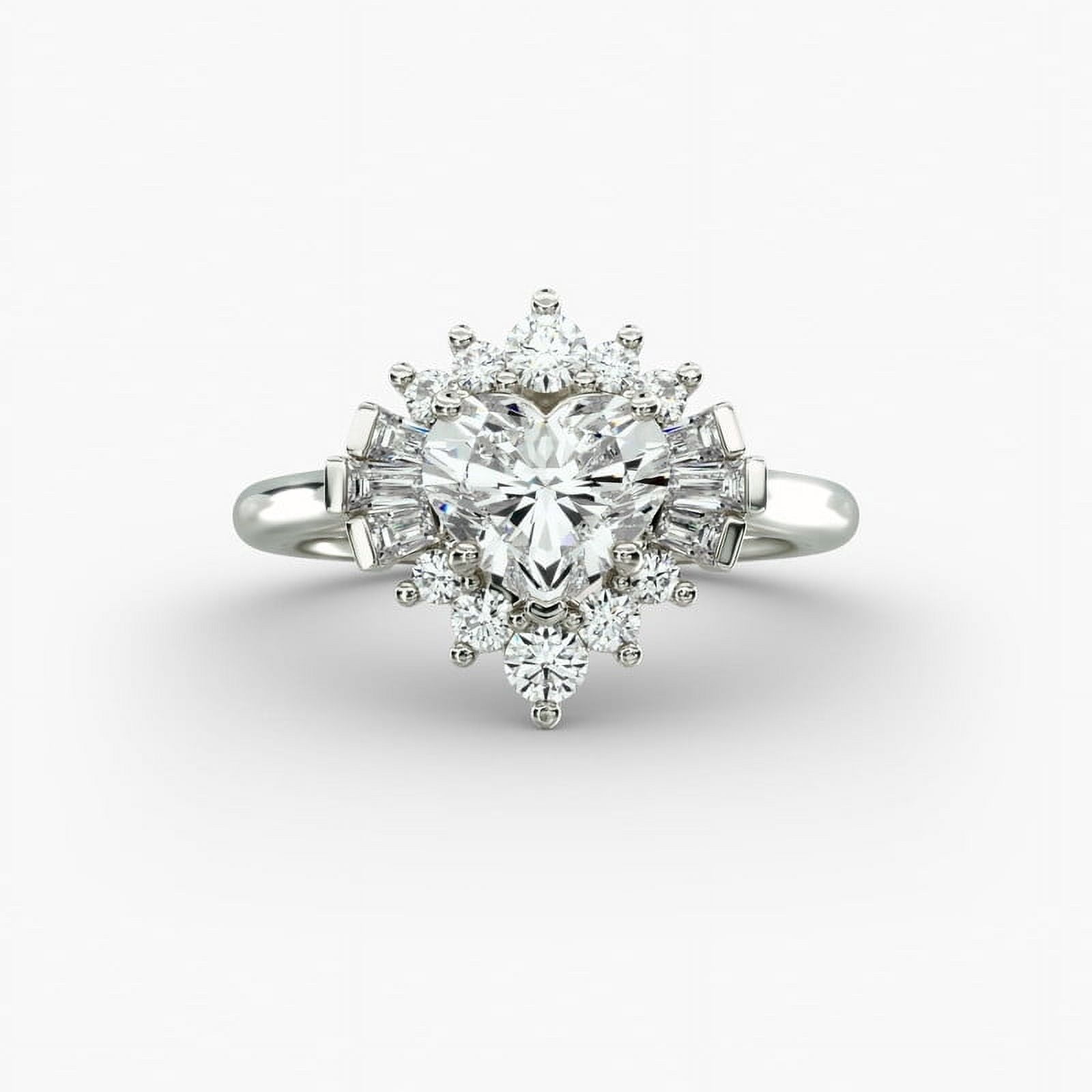 Aura Jewelry 1.68 Ct Heart Cut Moissanite Wedding Women's Ring ...