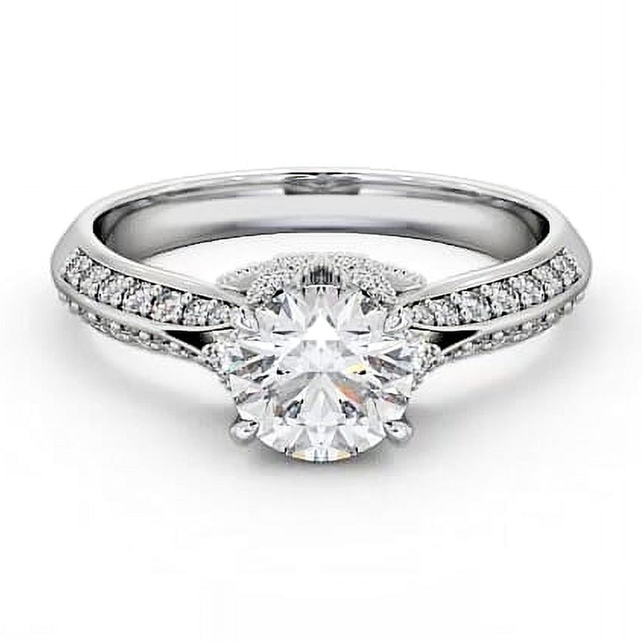 14K White Gold 2.2mm Wire Basket Solitaire Engagement Ring-11010w14