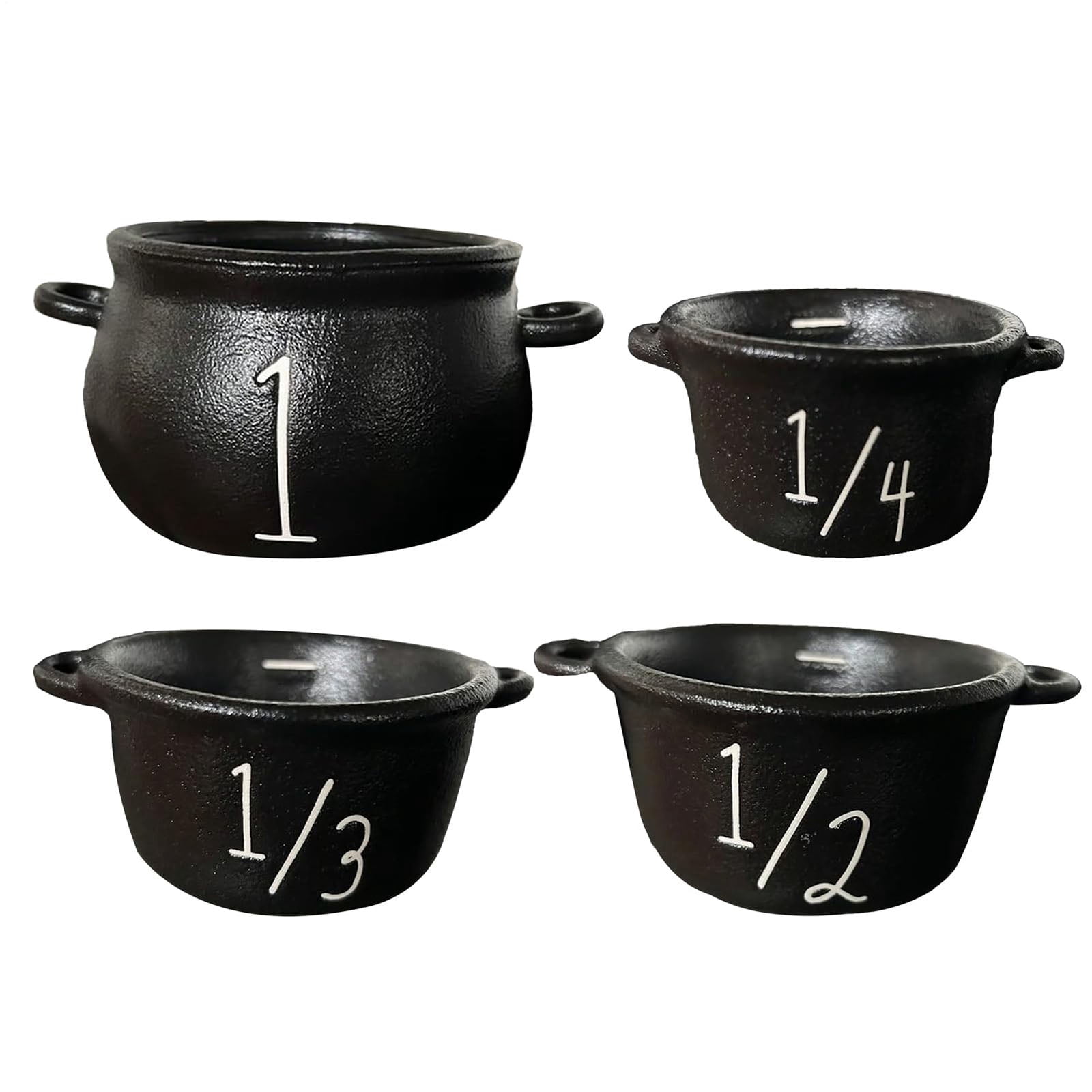 Aura Kitchen Measuring Cup Set Cauldron Measuring Cups Halloween Kitchen Measuring Cup Set 4 Pieces Stackable Nesting Measure With Handle