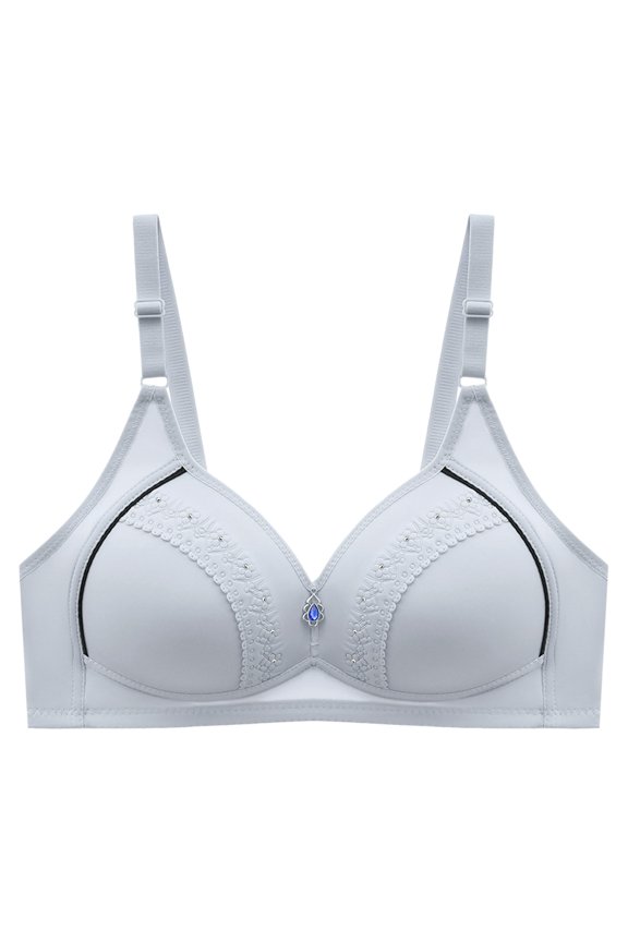Women’s Color Block Seamless Push Up Bra – Wirefree Smooth Cup Bra, Simple & Comfortable Everyday T-Shirt Bra Blue 42