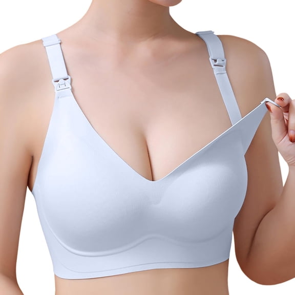 Aura Lane Women’s Front Closure Strapless Push Up Bra – Invisible Adhesive Bra with No-Slip Silicone Strips, Low Back Design for Backless Tops Blue XXL