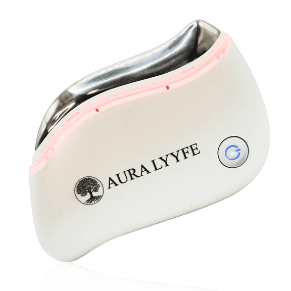 Aura Lyyfe Heated Gua Sha Face Sculpting Tool with Red Light Therapy & Vibration – Lifting, Tightening & Massage for Face and Neck