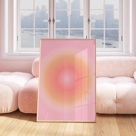 Aura Pink Peach Wall Art Aesthetic Apartment Decor Grainy Gradient Blur Spiritual Poster Unframed Paper Print