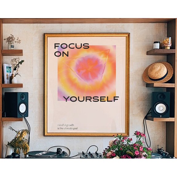 Aura Poster, Gradient Art, Mindful Quote, Vintage Psychedelic Poster, Retro Psychedelic, 70S Home Decor, 70S Decor, 70S Decor, Wall Art Wall Art, Modern Wall Decor For Living Room, 8x12 UNFRAMED