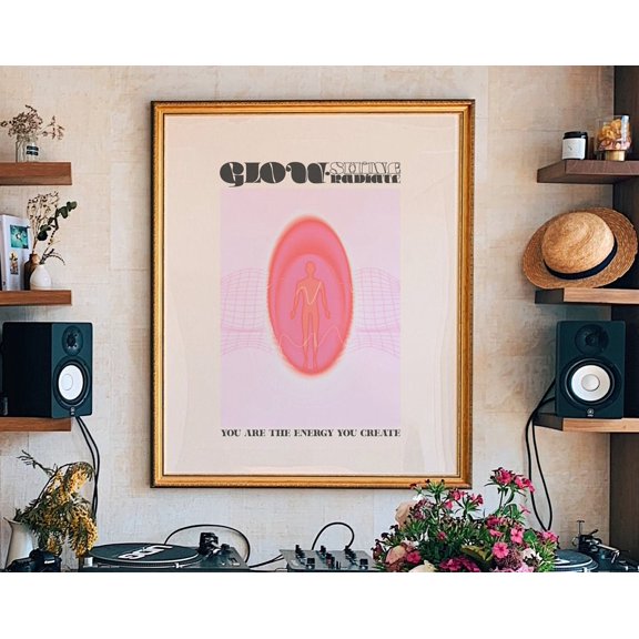 Aura Poster, Grainy Gradient, Aesthetic Room Decor, Retro Gradient Poster, 70S Decor, 70S Aesthetic, Don’T Overthink, Psychedelic Home Decor Wall Art, Modern Wall Decor For Living Room, 8x12 UNFRAMED