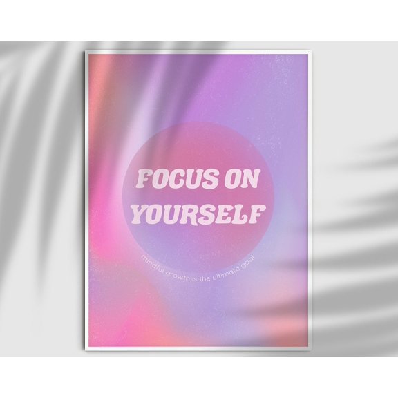 Aura Poster, Mindfulness Quote, Retro Gradient Art, Vintage Psychedelic Poster, 70S Home Decor, Retro 70S Art, Affirmation Poster, Wall Art Wall Art, Modern Wall Decor, 8x12 UNFRAMED