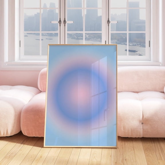 Aura Poster Pink Blue Gradient Aesthetic Apartment Spiritual Wall Art Unframed Paper Print