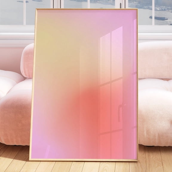 Aura Poster Pink Peach Wall Art Apartment Decor Aura Poster Gradient Aura Print Orange Pink Print Spiritual Poster Self Care Wall Art