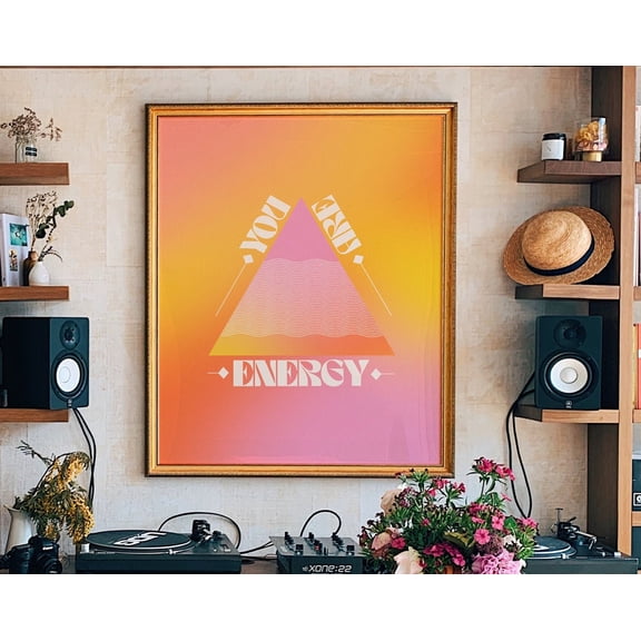 Aura Poster, Retro Gradient Poster, Grainy Gradient Art, Aesthetic Room Decor, You Are Energy, Y2K Decor, Psychedelic Rainbow Print, 12x18 UNFRAMED