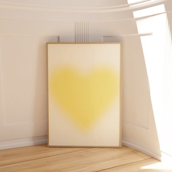 Aura Print Grainy Farbverlaufsdruck Wandbild Yellow Wall Art Decor Poster Minimalist Wall Art Kunstdrucke Living Room Poster Trendy