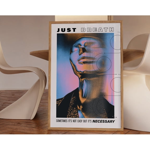 Aura Print, Pink Blue Gradient Art, Poster Print, Minimalist Gradient, Retro Wall Art, Minimal Color, Grainy Gradient, Aura Art, Y2K Poster Wall Art, Modern Wall Decor, 8x12 UNFRAMED