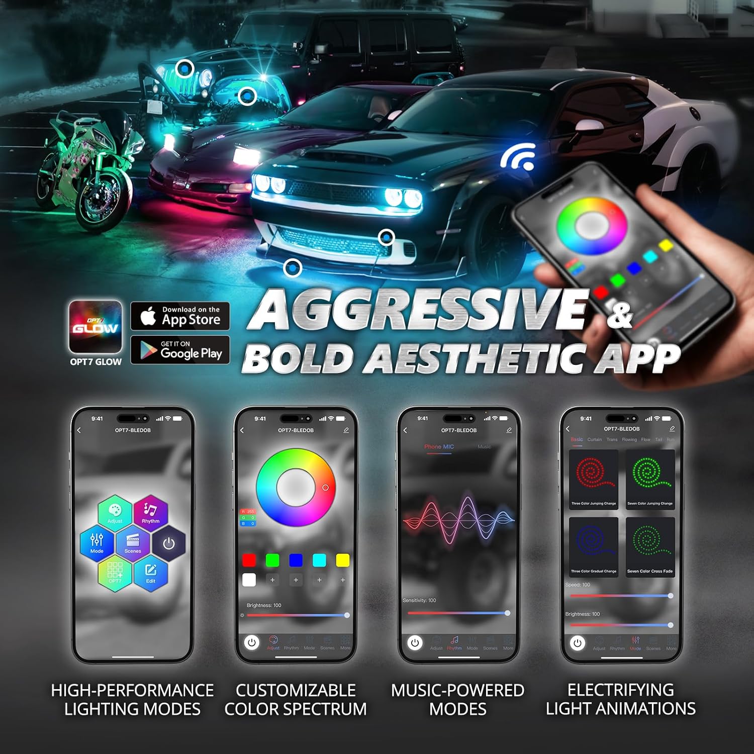 Aura Pro Halo Lights DRL for 2008-2023 Dodge Challenger with App ...