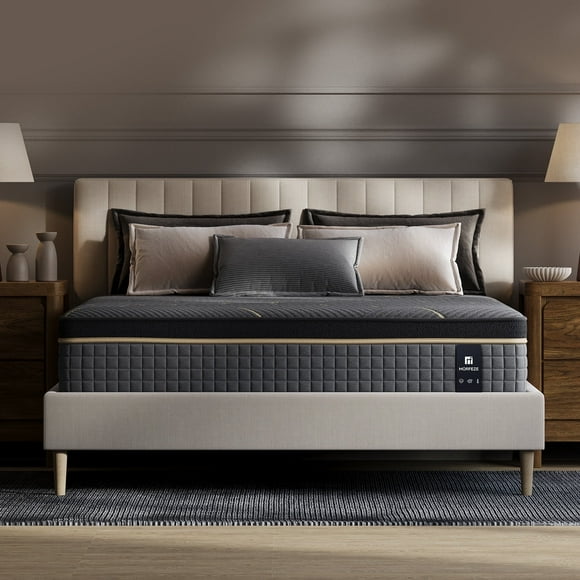 Hybrid Mattress with Cooling Gel Memory Foam, Individual Pocket Spring - 12 inch Queen Size Mattresses in a Box, Medium Firm, Pressure Relief, Motion Isolation