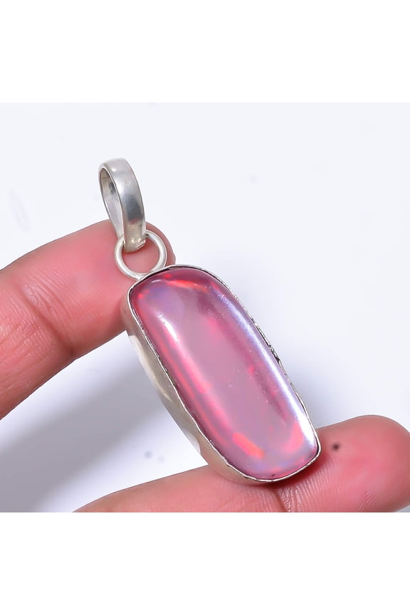 Aura Rainbow Mystic Fire Topaz Handmade 925 Sterling Silver Pendant 2.11" P11
