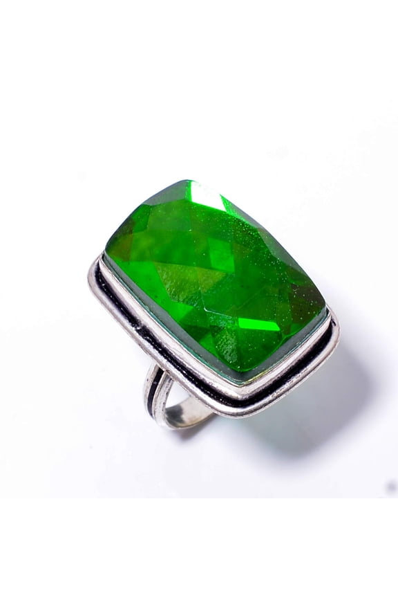 Aura Rainbow Mystic Fire Topaz Handmade 925 Sterling Silver Ring S.7 R210