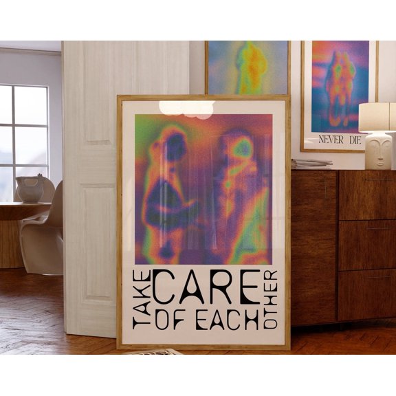 Aura Retro Gradient Y2K Grainy Self Affirmation Dorm Room Wall Art Poster UNFRAMED POSTER