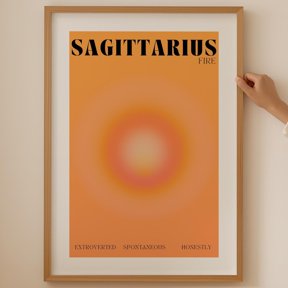 Aura Sagittarius Zodiac Poster- Trendy Wall Art Astrology Gifts Manifestation Print Sagittarius aura Art for dopamine decor