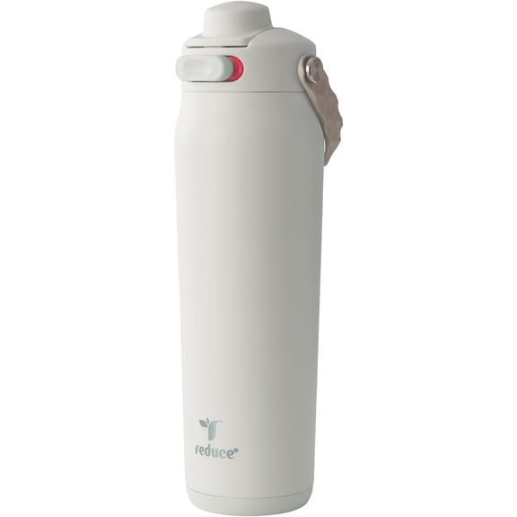 Aura Vacuum Insulated 26 oz Water Bottle - Leak-Proof & Chug Spout for Quick Hydration - Keeps Drinks Cold for 30 Hours - Removable Handle for Travel or Gym - Soft Sit Base - Unbleached