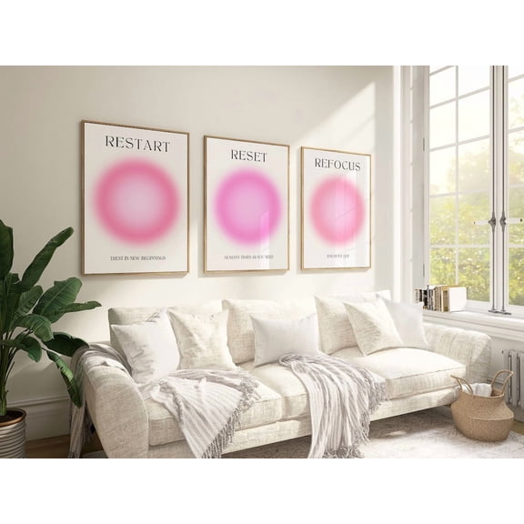 Aura Wall Art 3 Wall Art College Apartment Living Room Clean Girl Aesthetic Preppy Aura Prints Set 3 Stretched Canvas 16x24