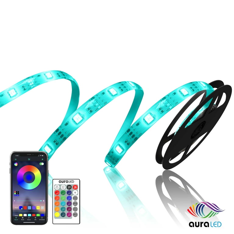 AuraLED Remote-Controlled LED Mood Light Strip with Smartphone App 