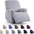 thumbnail image 1 of AuraLane Recliner Chair Cover with Storage Pockets,Stretchable Striped Slipcover for 1-Seater Chairs, 1 of 8