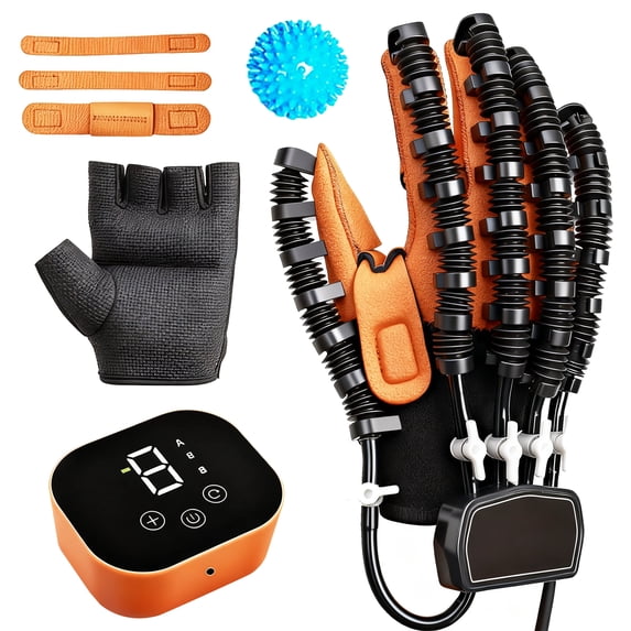 Rehabilitation Robot Gloves,Hand Exerciser for Stroke,Fingers Strength Training Device for Hemiplegia,Strength Adjustable,1Piece