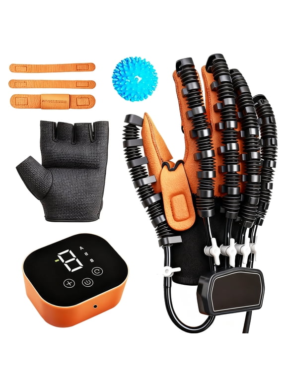 Rehabilitation Robot Gloves,Hand Exerciser for Stroke,Fingers Strength Training Device for Hemiplegia,Strength Adjustable,1Piece