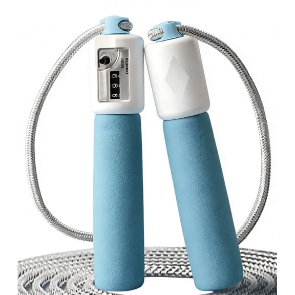 A AuraLeaf Skipping ropes,Weighted Jump Rope with Counter for Women and Men. Digital Counting Jump Rope for Workout. Skipping Rope for Exercise and Fitness