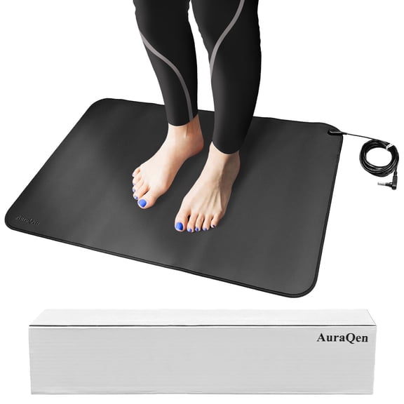 AuraQen PU Conductive Grounding Pad 40*60 Inch | Eliminate Fatigue & Static,Includes US Standard Grounding Wire | Ideal for Meditation, Work, Indoor Use