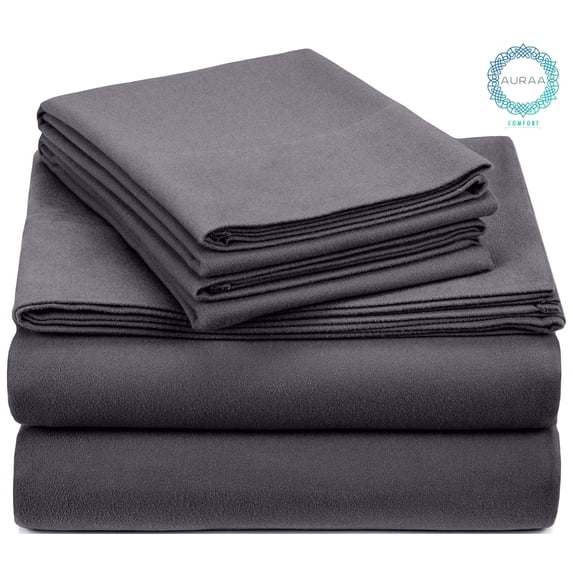Auraa Comfort 100% Cotton Flannel Solid Color Queen Sheet Set