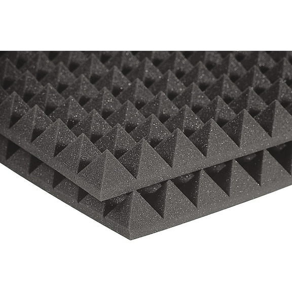 Auralex Acoustics - 2" StudioFoam Pyramid 2' x 2' x 2" Acoustic Panels (12 pack) Charcoal