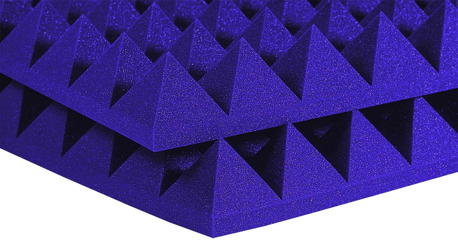 Purple 4-Inch Pyramid Acoustic Foam Panels, 2' x 4', 6-Pack