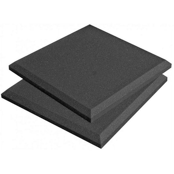 Acoustic Panel, 0.95 NRC, Foam, 12 in W, 12 in L, 2 in Thick, Gray, 14 PK