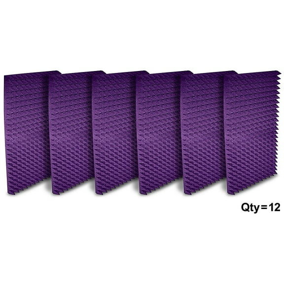 Auralex Studiofoam Pyramids 24"x48"x2" Acoustic Panels 12-Pack Purple