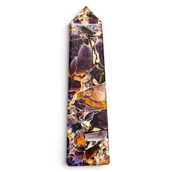Auralite 23 Amethyst Tower, Purple Crystal Obelisk, 4.75"
