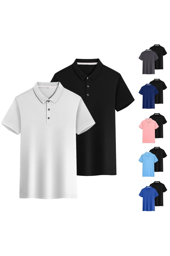 2 Pack Women's Athletic Dry Fit Laple Shirts, Wicking Short Sleeve Collared Golf T Shirt Tennis Tops