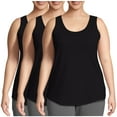 thumbnail image 1 of Auralook 3PCS Plus Size Tank Tops for Women Sleeveless Vest Tops Loose Fit Tunic Camisoles Tank Scoop Neck Strap Tees Basic Layer Top, 1 of 6