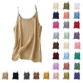 thumbnail image 1 of Auralook Cotton Linen Tank Tops for Women Solid Casual Summer Gauze Shirt Basic Sleeveless Layering Camisoles Beach Vacation Clothes, 1 of 7