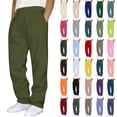 thumbnail image 1 of Auralook Mens Solid Cargo Pants Relaxed Fit Drawstring Joggers Sweatpants for Men Workout Casual Long Trousers, 1 of 6