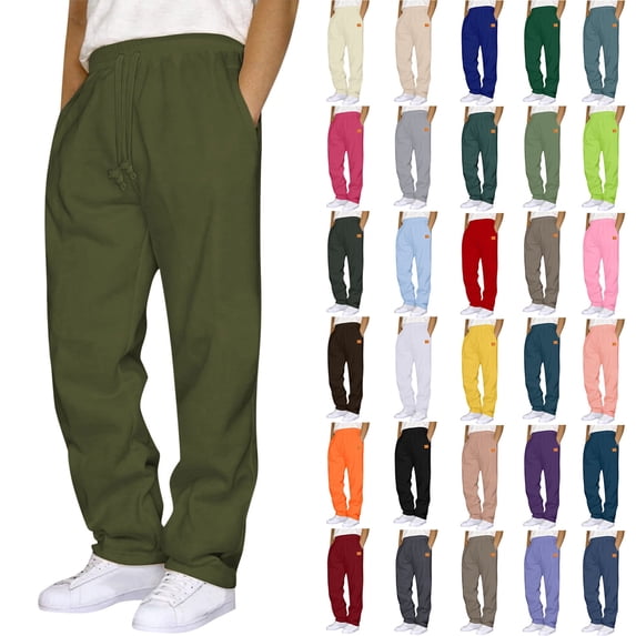 Auralook Mens Solid Cargo Pants Relaxed Fit Drawstring Joggers Sweatpants for Men Workout Casual Long Trousers